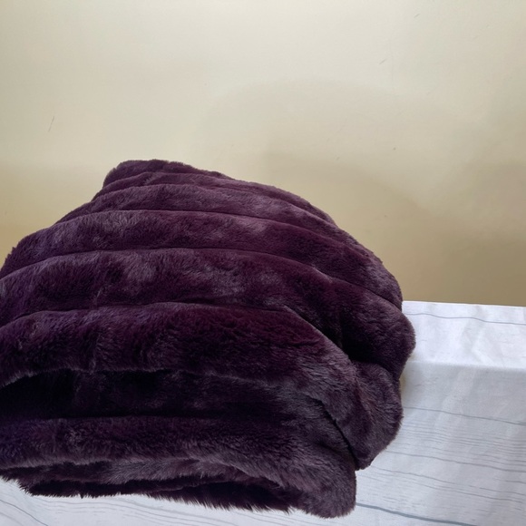 Berkshire Plush Blanket in Deep Purple - Picture 6 of 6